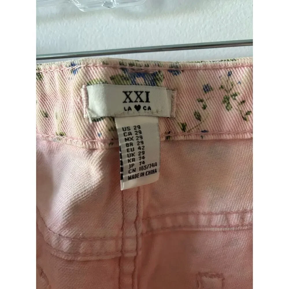 Forever 21 Floral Denim Shorts